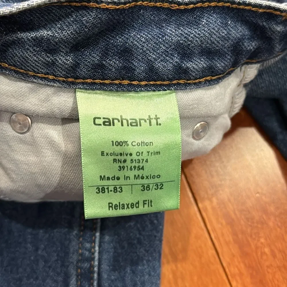 Carhartt Blue Men’s Denim Relaxed Jeans, Size‎ 36x32